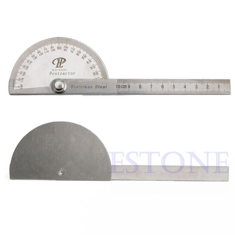 Stainless Steel 180 degree Protractor Angle Finder Arm Rotary Measuring Ruler L4MD