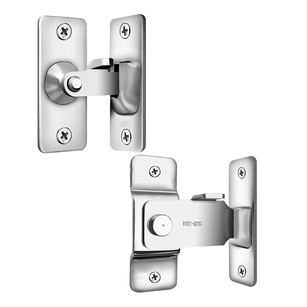 90 Degree Stainless Steel Door Latch Right Angle Sliding Door Lock Home Safety Screw Locker Furniture Hardware Accessories