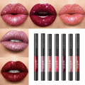 Evpct 7Color Double-headed Lip Gloss 2 in1 Lip Liner Lipstick Waterproof Long-lasting Flash Matt Liquid Lipgloss TSLM1