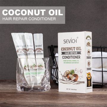 Sevich 10pcs/box Organic Coconut Oil Hair Mask Hair Care 5pcs Deeply hydrating Repair Damage Conditioner ortable for travelling