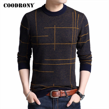 COODRONY Brand Sweater Men Spring Autumn O-Neck Pull Homme Cotton Wool Pullover Men Striped Knitwear Mens Sweaters Shirts C1048