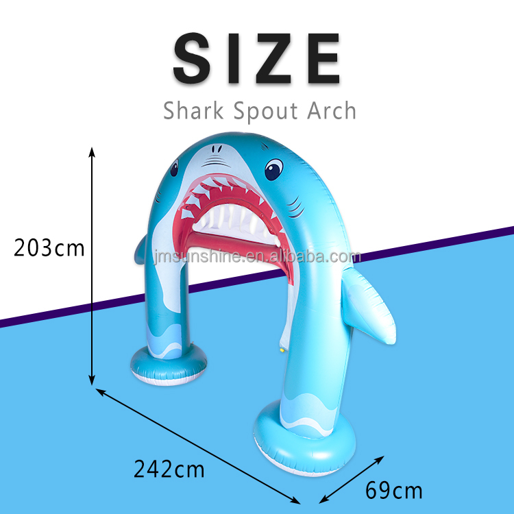 Hot Selling Inflatable Yard Sprinkler Toys Shark Arch