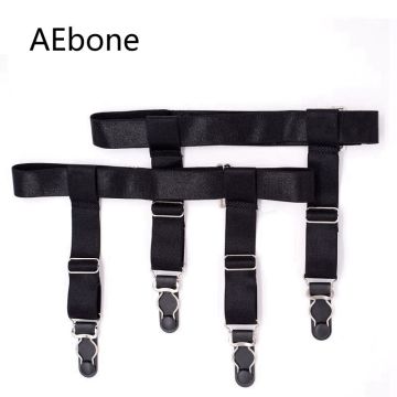 AEbone Sock Suspenders For Men Two Clip Socks Garter Black Elastic Suspensorio Sus01