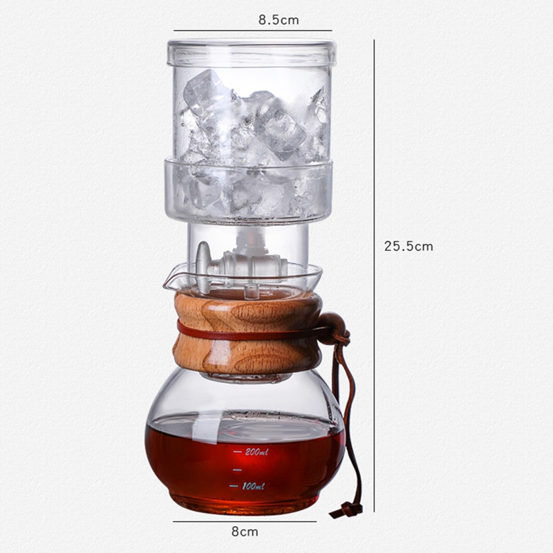 HOT-Iced Coffee Maker Gl Ice Drip Coffee Pot Percolator Set Iced Coffee Dripper Gl Filters Cold Brew Espresso Machine