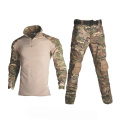 Military Uniform Shirt + Pants With Knee Elbow Pads Outdoor Airsoft Ghillie Suit Tactical Frog Sets Camouflage Hunting Clothes