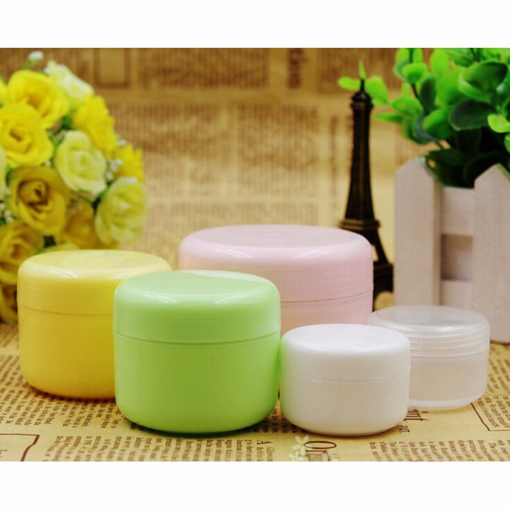 AACAR 5 Pcs/lot Travel Face Cream Lotion Cosmetic Container Refillable Bottles Plastic Empty Makeup Jar Pot 20/50/100g