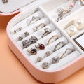 Double-layer Jewelry Storage Box Makeup Organizer Earrings Ring Jewelry Box Necklace Display Cabinet Flannel Leather Portable