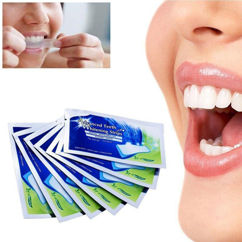 2Pcs/bag Teeth Whitening Strips White Tooth Whitening Paper Oral Hygiene Care Strip False Teeth Oral Hygiene Products TSLM2