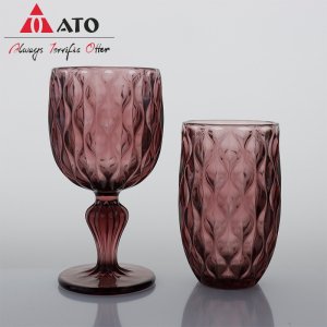 Luxury wave pattern Vintage Wine Goblet Drinking Glass