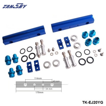 For SUBARU WRX STI EJ20 EJ20T STI Top feed Injector Fuel Rail Turbo Kit Blue Aluminium Billet HQ jdm TK-EJ20YG