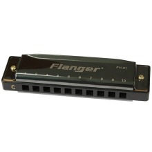 Flanger FH-01 Diatonic Blues Harmonica Standard 10 Hole 20 Tone with Case Key of C for Beginner Professionals