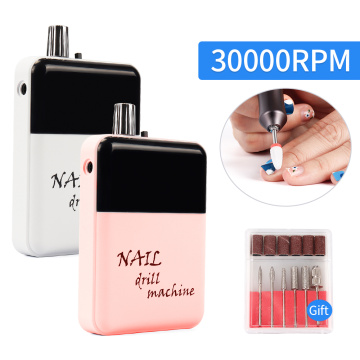 30000RPM Portable Rechargeable Nail Drill Machine Handpiece With Light Nail Polisher Manicure Remove Acrylic Milling UV Nail Gel