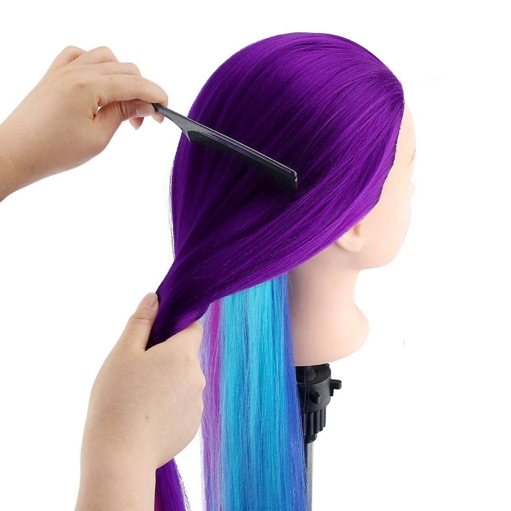 80cm Full Long High Temperature Firber Colorful Hair Doll Heads Hairdressing Training hair Head Dummy Hairdresser Mannequin Head