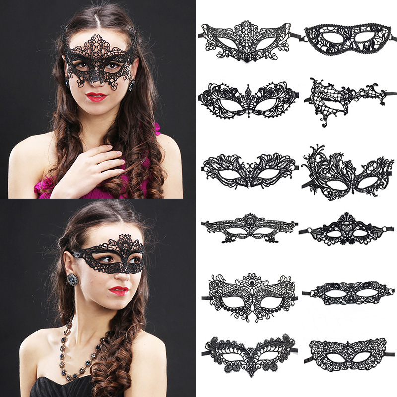Halloween Lace Sexy Women Eye Face Mask Masquerade Party Ball Prom Costume Sexy Party Masks Eye Face Mask Black Gifts