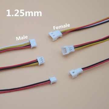 100 Sets/Lot Connector Micro JST 1.25MM 2Pin 3Pin 4Pin Male & Female Connector Plug with Wires Cables LED Strip Connectors