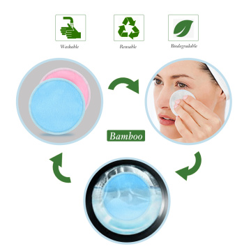 4PCS Reusable Makeup Remover Cotton Pads Washable Lazy Cleansing Cosmetics Removal Puff Bamboo Fiber Facial Skincare Tool