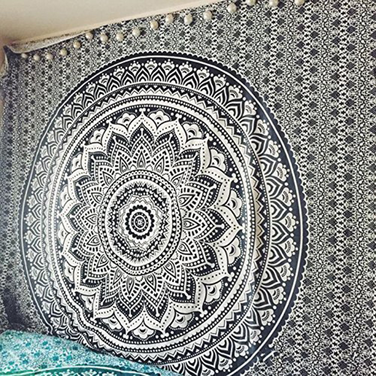 Home Decor Sun Mandala Witchcraft Psychedelic Tapestry Wall Hanging Fabric Living Room Background Wall Yoga Beach Towel Mat