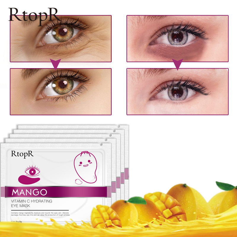 RtopR Collagen Mask Vitamin C Eye mask Natural Moisturizing Eye patches Remove Dark Circles Anti Age Skin Care Korean cosmetics