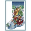 Everlasting love Christmas stocking Ecological cotton Chinese cross stitch kits counted stamped 14 11CT new year sales promotion