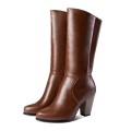 Women's Long Tube Leather Boots Winter Sexy High Heel Boot 2019 Lady Stylish Classic Rome Riding Boots Wide Calf Pointed Shoes