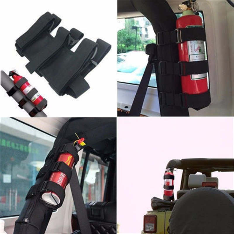 Nylon Bar Fire Extinguisher Holder Strap Safety Protection Kit for Jeep Wrangler TJ YJ JK
