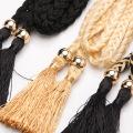 Elegant Fashion Solid Color Braided Tassel Belt Women New Boho Girls Thin Waist Rope Knit Belts For Dress Waistbands Accessories