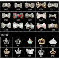 Zircon Material Crown Bow Knot Flower Fox Design 3D Nail Art Jewelry (TP-895-1467)