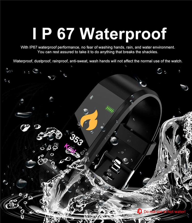 New 115Plus Color Screen Smart Bracelet Sport Bluetooth Wristband Heart Rate Monitor Watch Activity Fitness Tracker M3 M4 M5 116