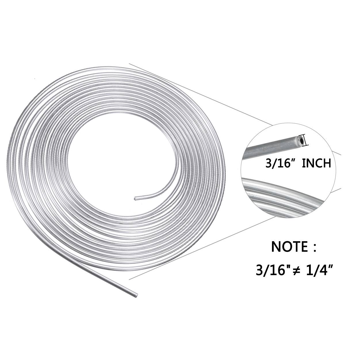 25ft 7.62m Roll Tube Coil of 3/16" OD Copper Nickel Brake Pipe Hose Line Piping Tube Tubing Silver Zinc