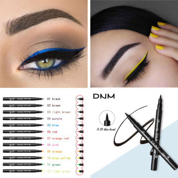 Waterproof Colorful Liquid Eyeliner Pencil Fast Dry Long Lasting Thin Head Eye Liner Pen Makeup Tools Black/Brown 12colors TSLM2