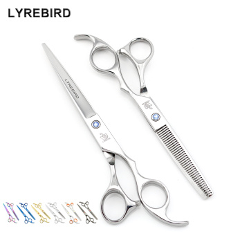 Hair scissors Cutting 7 INCH + Thinning 6.5 INCH LYREBIRD Pet grooming scissors 5 color Wholesale 5Sets/LOT NEW