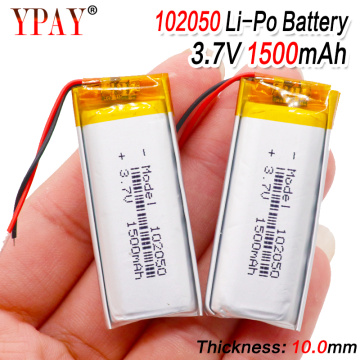 3.7V 1500mAh 102050 Lithium Polymer Li-Po li ion Rechargeable Battery For MP3 MP4 MP5 GPS DVD tablet Bluetooth camera Lipo cell