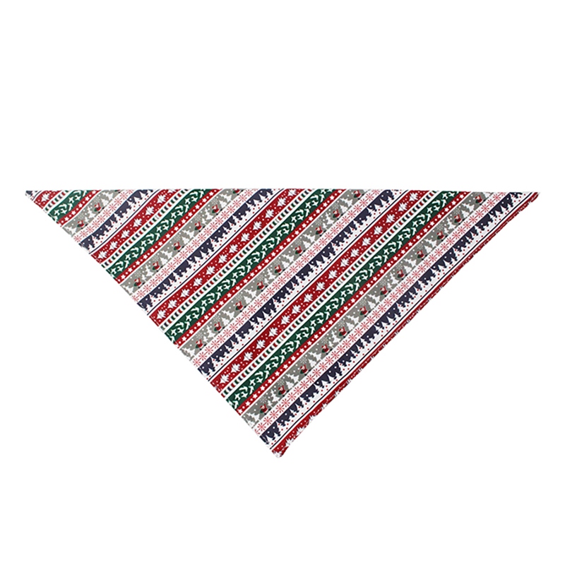 Dog Triangular Bandage Christmas Polyester Check Stripe All Seasons Cotton Washable Scarf Handkerchiefs Bibs