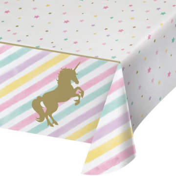 130*220cm Lovely Gold Unicorn Tablecloth Table cover for Birthday wedding Event Party Supplies&Decor Baby Shower party Favors
