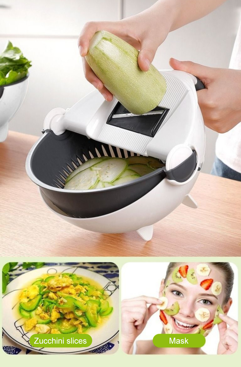 Vegetable Cutter Grater Chopper Kitchen Tools Gadgets Fruit Vegetable Tools 8 in 1 Rotate Vegetable Cutter Mandoline Slicer