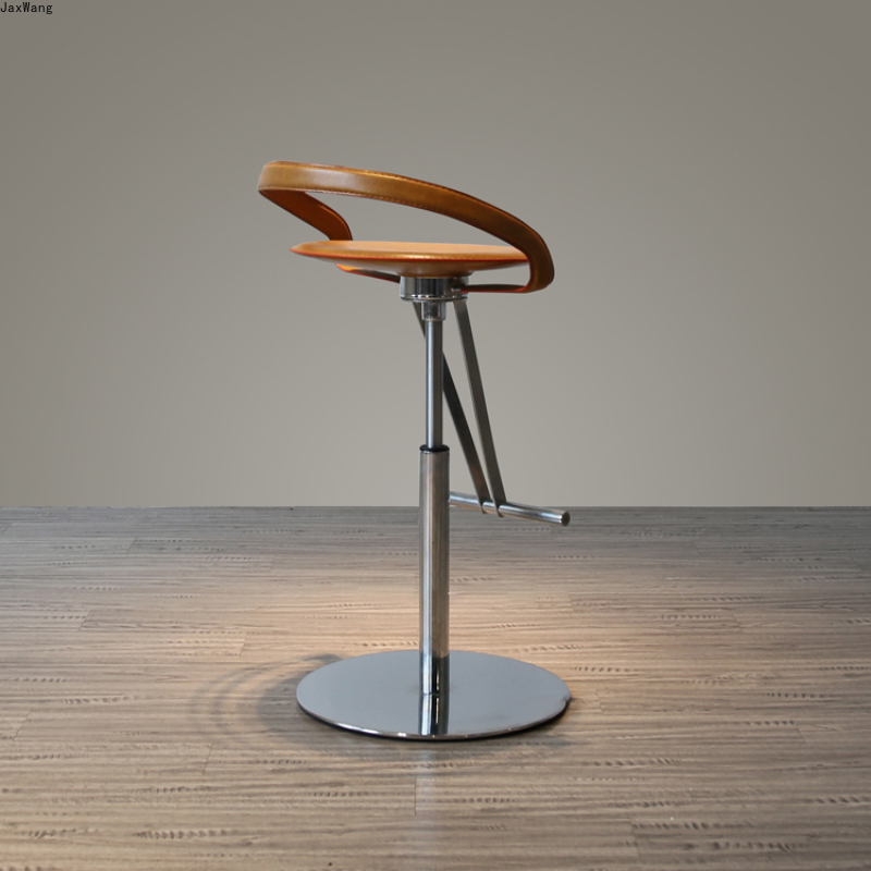 Nordic Bar Stool Customized Luxury Chair Wrought Iron Backrest Rotatable Adjustable Simple Chairs Minimalist Modern Bar Stool