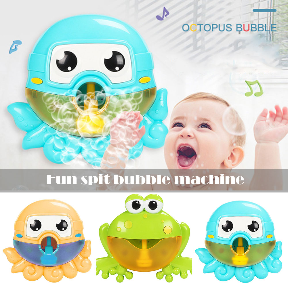 Frog Bubble Machine 12 Songs Musical Bubble Maker Baby Children Bath Shower Toys M09