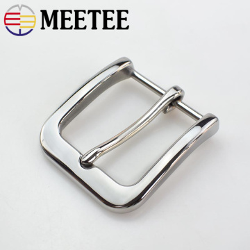 1/2/4pcs Meetee 40mm Stainless Steel Belt Buckle Men's Metal Pin Buckle Cowboy Buckle Jeans Accessory DIY Leather Craft Hardware