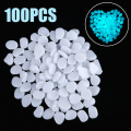 100pcs White Luminous Pebble Stones Gardening Aquarium Landscaping Garden Yard Decor Artificial Glow Pebbles Stones