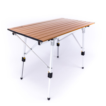 Outdoor Table Folding Silver Imitation Wood Portable Camping Hiking Photogenic Adjustable Picnic Foldable AL Ultralight Desk