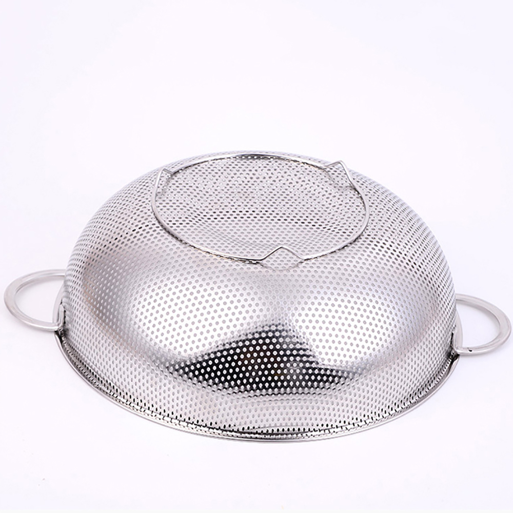 Stainless Steel Strainer Mesh Micro-Perforated Colander for Vegetables Fruits Rice Cleaning Draining Rinsing Washing Ideal