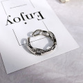 Retro Neutral Multi-layer Smiley Face Wide Ring for Women Antique Silver Color Opening Student Ring Hip-hop Punk Trend New 2020