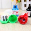 4 Pcs/set Kawaii Candy Color Mini Gas Tank Shape Pencil Sharpeners Plastic Double Holes Pencil Sharpener Korean Stationery Gifts