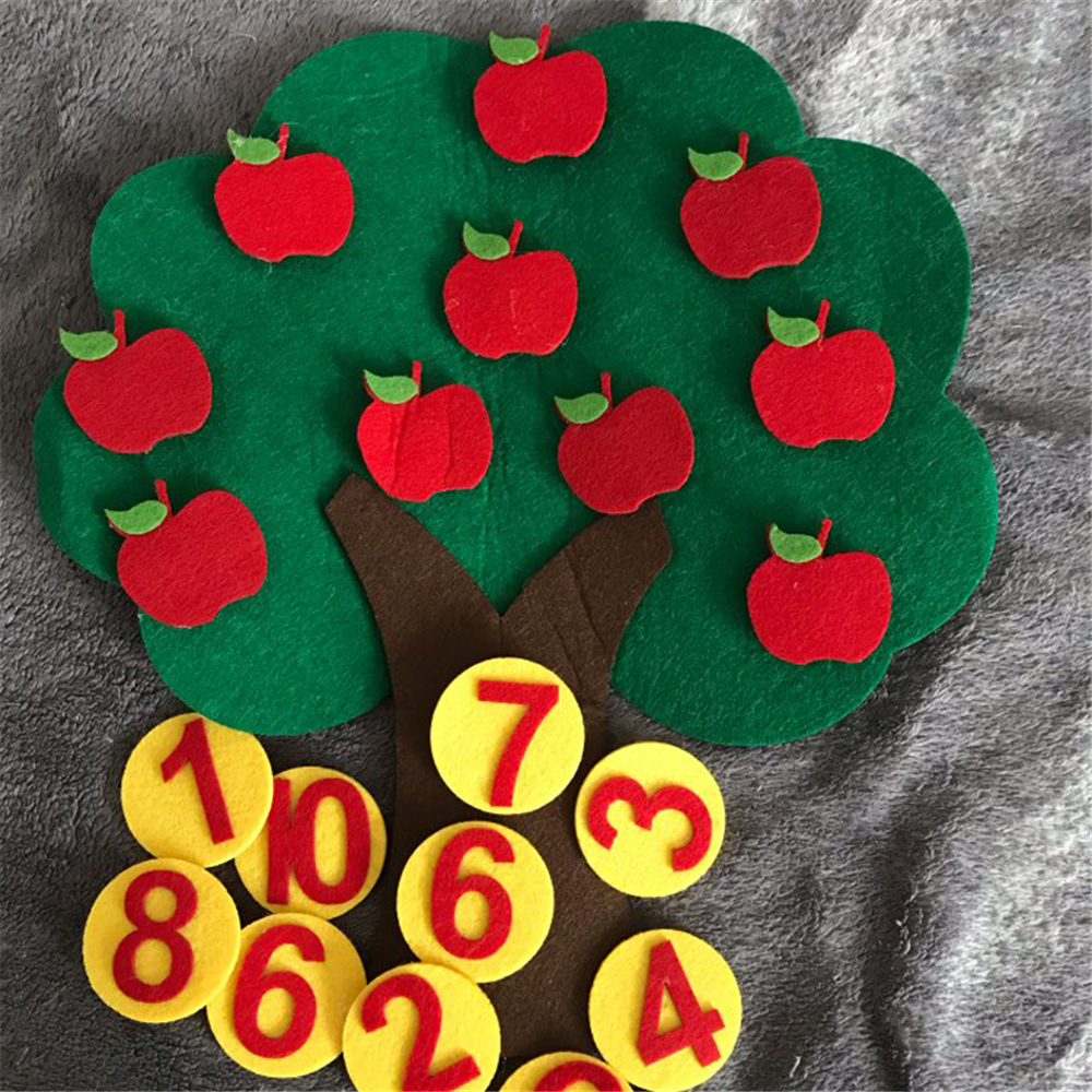 Montessori Math Toy Apple Trees Teach kids development Intelligence Kindergarten Diy Weave Cloth Early Learning Education Toy