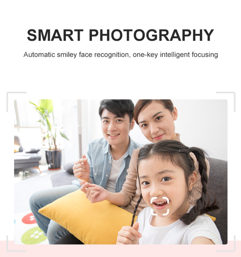 1pc Newest Children's Camera Simple Operation Face Recognition Time-lapse Photo Ultra-clear Screen Digital Dual Lens 18MP Camera