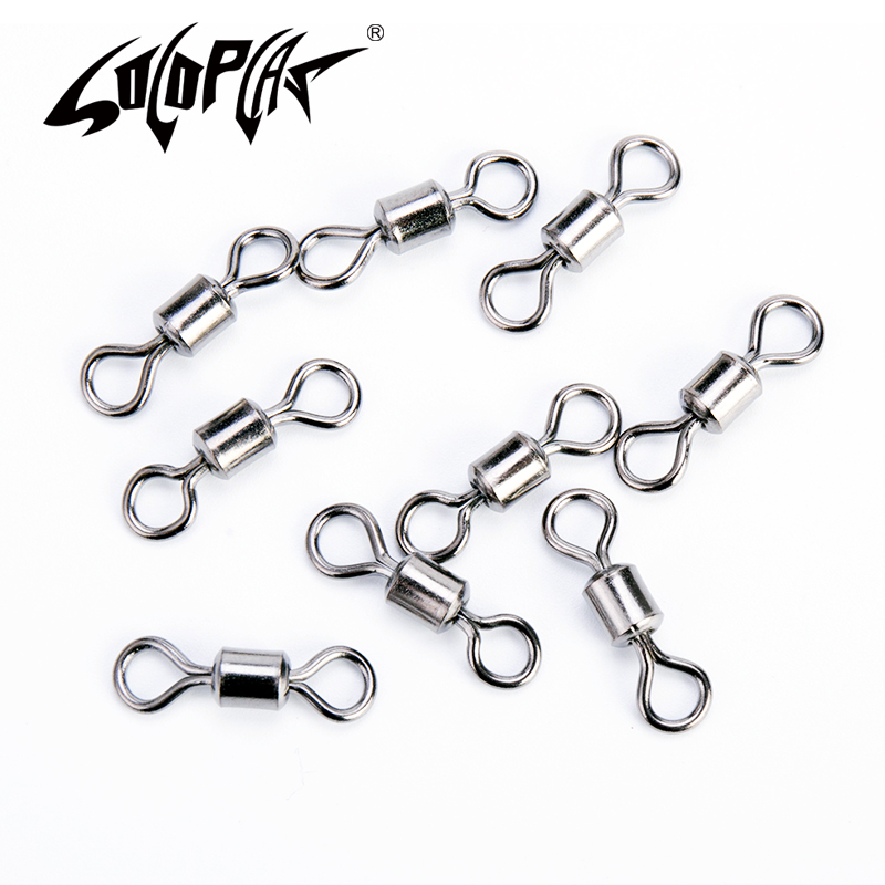 High quality fishing 50pcs fishing Rolling Swivel with safety snap Connector Fishing Swivel Terminal fishing tackle