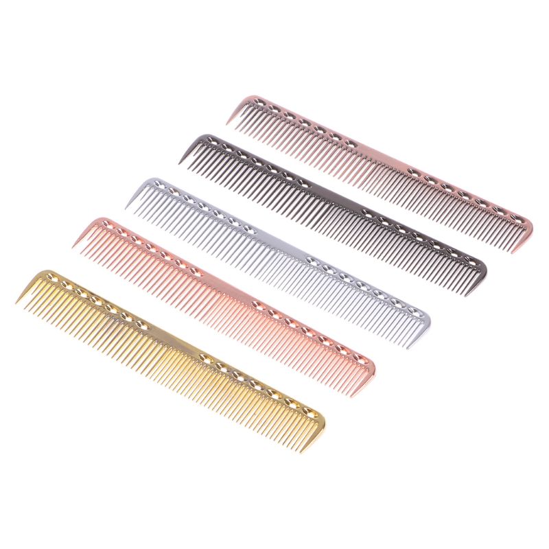 Men Women Babies Aluminum Metal anti-static Cutting Comb Hair Hairdressing & Barbers Salon Combs