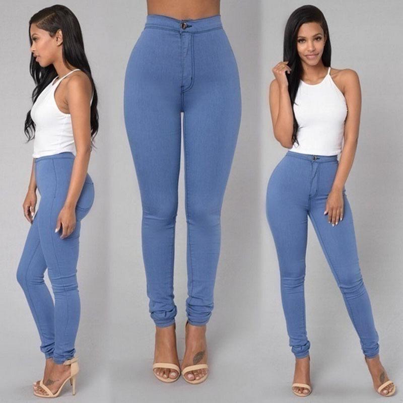 2020 Hot Selling Women's Jeans Tights High Waist Stretch Jeans Slim Pencil Pants S-XXL