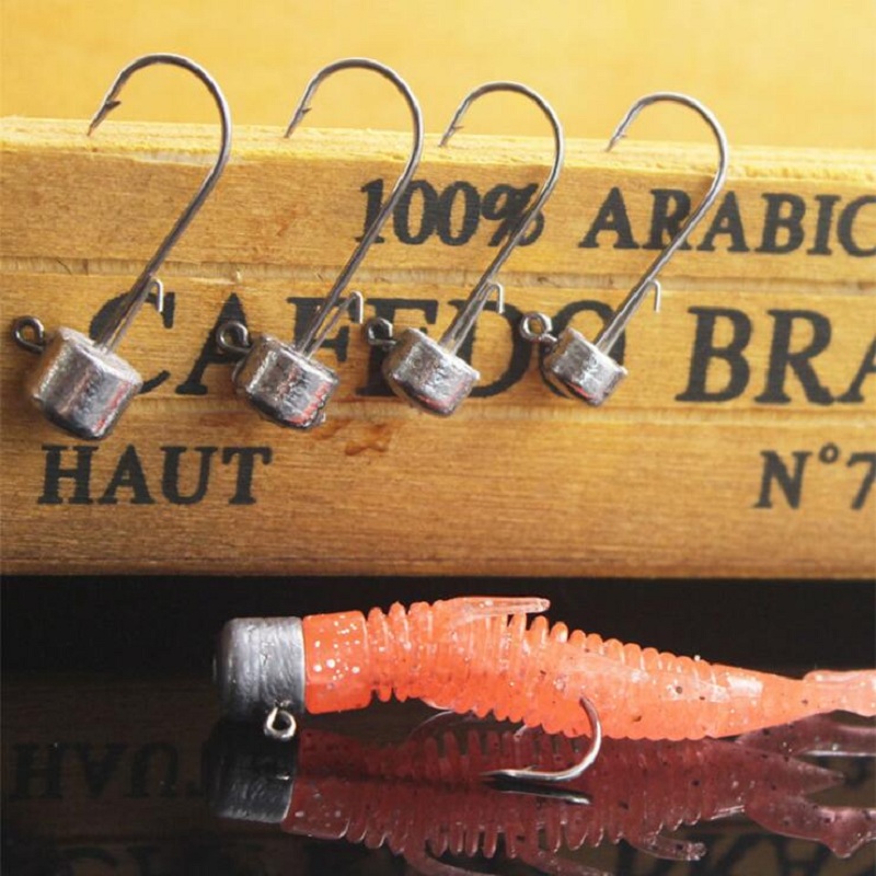BaMMax Fishing hook 5pcs 2.5g/3.5g/5g/6g NED lead hook hard bait soft worm Jigging head Barbed hooks Fishing Tackle Accessories