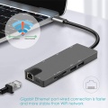 9 in 1 USB C HUB, Docking Station with USB3.0X2 + SD/TF + VGA + HDMI + o + RJ45 + PD for PC Laptop